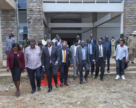 President William Ruto and Prime Cabinet Secretary Musalia Mudavadi among other leaders in Kakamega County on December 8, 2022.