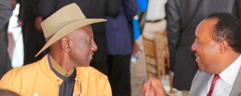 Deputy President William Ruto with former Kiambu Governor Ferdinand Waititu at the wedding of the latter's daughter in July 2019