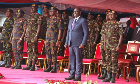 President William Ruto during the ceremony for the KDF heading to DRC