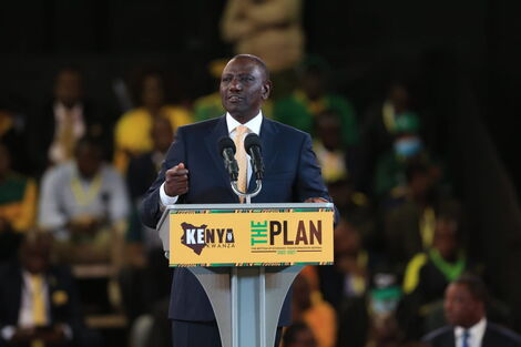 Vice President William Ruto at Kasarani Stadium during the Kenya Kwanza Manifesto launch on Thursday, June 30, 2022
