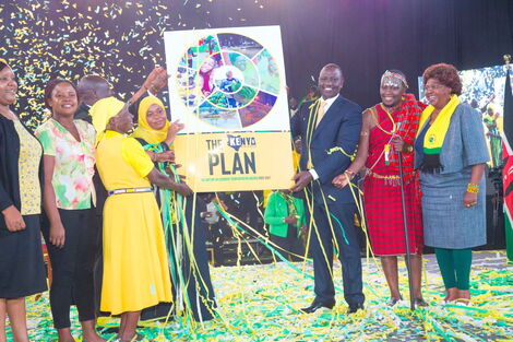 Deputy President William Ruto at Kasarani Stadium during the launch of Kenya Kwanza manifesto on Thursday June 30,2022