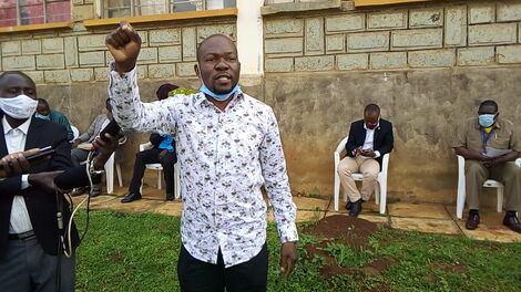 Saboti MP Caleb Amisi addressing Boda Boda on Monday, August 17, 2020.