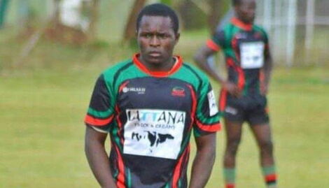 Benedict Sakali posing for a photo in a past rugby tournament.