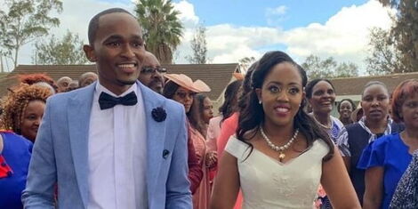 Sam Gituku and Ivy Waitherero during their wedding in 2019.