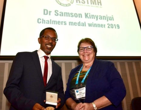 Sam Kinyanjui (left) pictured at an award ceremony in 2019
