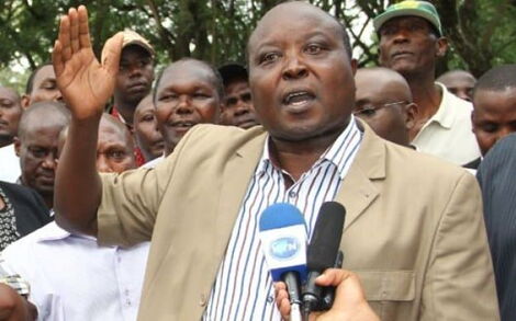 Nakuru Town West MP Samuel Arama addresses a crowd in Nakuru in 2019