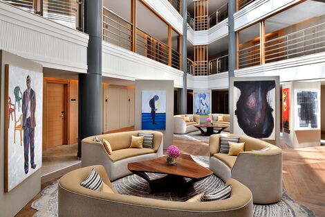 A space for customers to relax at the Sankara Hotel, Nairobi.