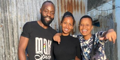From left: Zora actors, Robert Agengo (Fella), Sarah Hassan (Zora) and Ryan Mwenda (Simba) in an Instagram post dated March 3, 2022