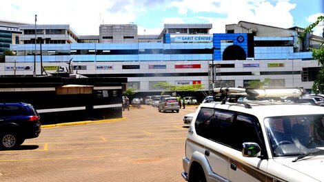 The parking lot at Sarit Centre shopping mall in Westlands, Nairobi
