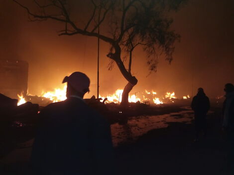 Scenes following the Gikomba Market fire. June 25, 2020.