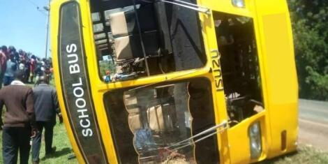 School bus involved in a road accident