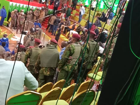 Security heightened at Bomas on Saturday, August 13, 2022, after chaos broke out in the auditorium.