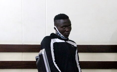 Self confessed killer Masten Wanjala during a court case in July 2021.