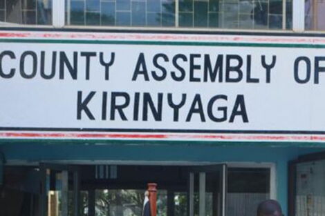 A signpost infront of Kirinyaga County Assembly building