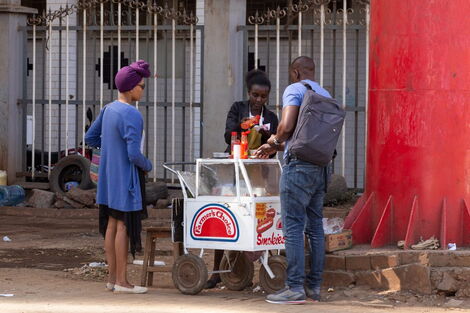 File image of a mobile sausage vendor in Nairobi