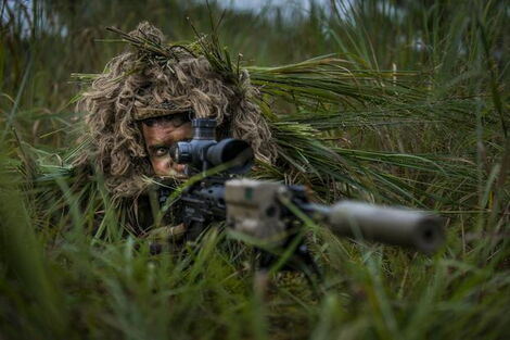 File Photo of A Military Sniper in Action