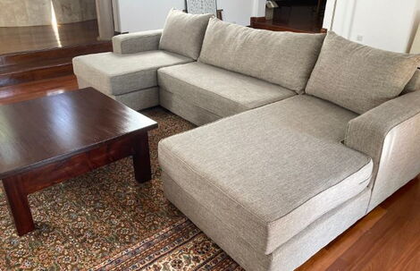 A 7-seater sofa set on display at Unique B Furniture along Ngong Road. 