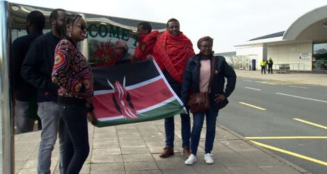 Some of the Kenyans who arrived in the Channel Islands in April 2021.