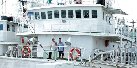 Some of the foreigners stranded on a ship in Mombasa