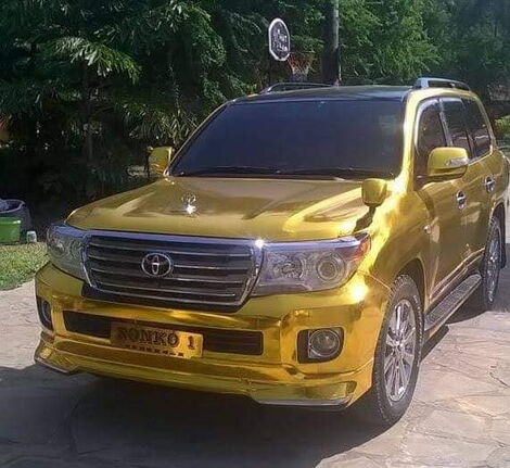 Mike Sonko's gold plated car