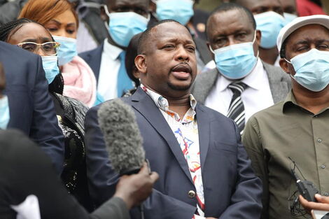 Nairobi Governor Mike Sonko speaking to journalists at KICC on August 21, 2020