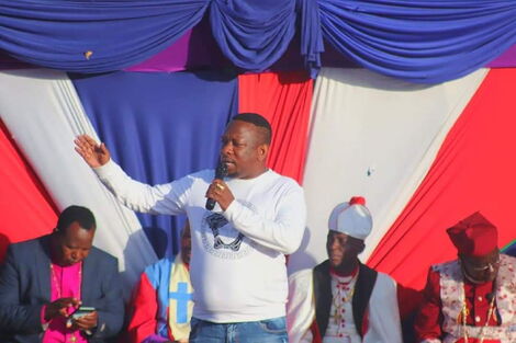Former Nairobi Governor Mike Mbuvi Sonko during a campaign trail in Mombasa