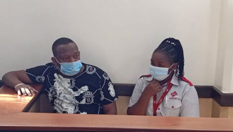 Mike Sonko in a court session on Thursday, March 4 accompanied by a medical officer