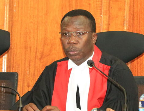 Supreme Court Judge Smokin Wanjala during a past case hearing.