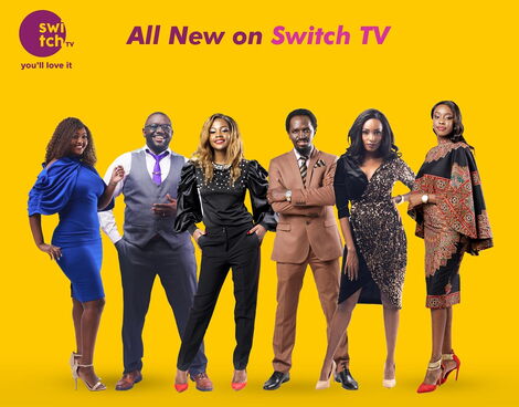 A promotional poster of Switch TV's new presenter lineup.