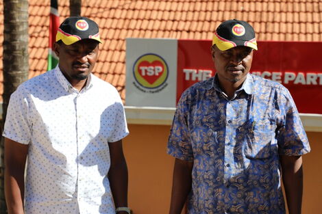 TSP Party leader Mwangi Kiunjuri and former Igembe North Member of Parliament Joseph M'Eruaki on Wednesday, January 5, 2022.