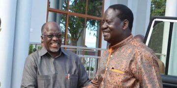 Tanzania's former President, the late John Magufuli (left) and ODM party leader, Raila Odinga.