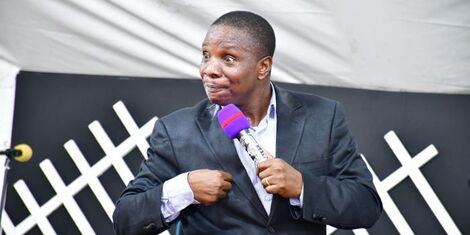 Tanzanian pastor Daniel Mgogo during a sermon at Deliverance Church, Utawala on February 6, 2022.jpg