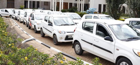 Vehicles belonging to taxi operators who met Deputy President William Ruto at his Karen residence on October 2, 2020.
