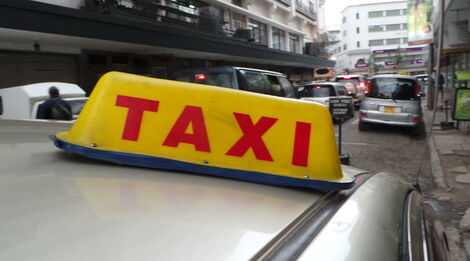 Taxis pictured on a street in Nairobi.