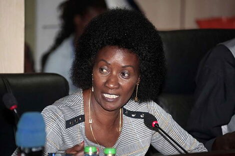 Teachers Service Commission (TSC) CEO Nancy Macharia addresses National Assembly's education committee on February 19, 2020.