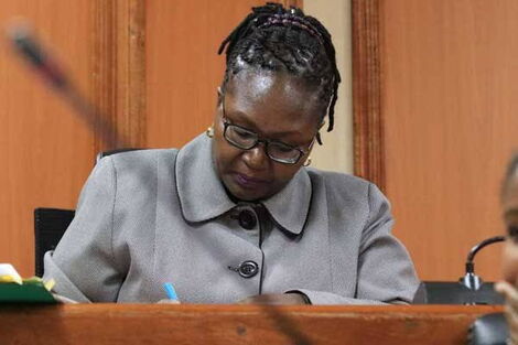File Photo of High Court Judge Teresia Matheka Making a Judgement