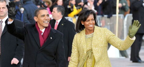 The 44th US President Barrack Obama and his Wife Michelle Obama.
