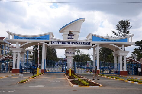 The Kenyatta University main gate in Kiambu County.