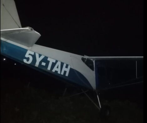 The Plane that Crash Landed in Kigwandi Village, Nyeri Town on Saturday, September 11.