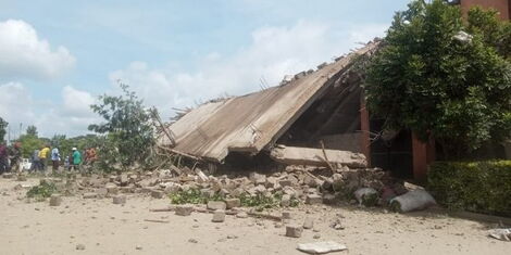 The four storey building that collapsed in gGatanga , Muranga County on Friday, December 18