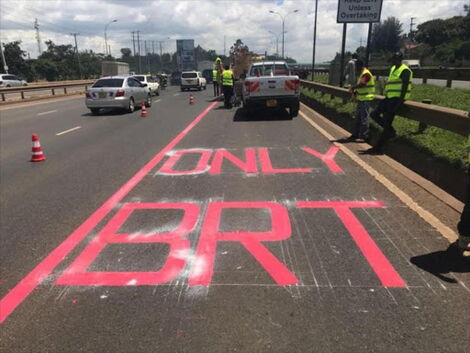 The lane on Thika Super Highway BRT lane.