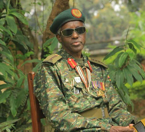 The late General Elly Tumwine in military attire