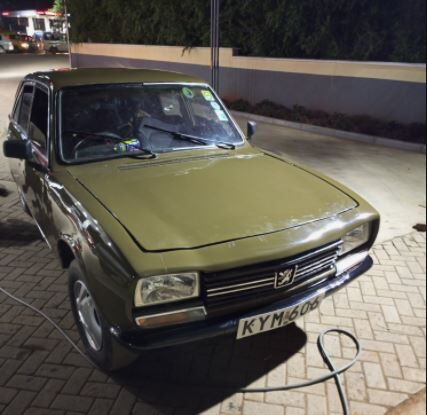 The restored 1986 Peugeot 504's new look.