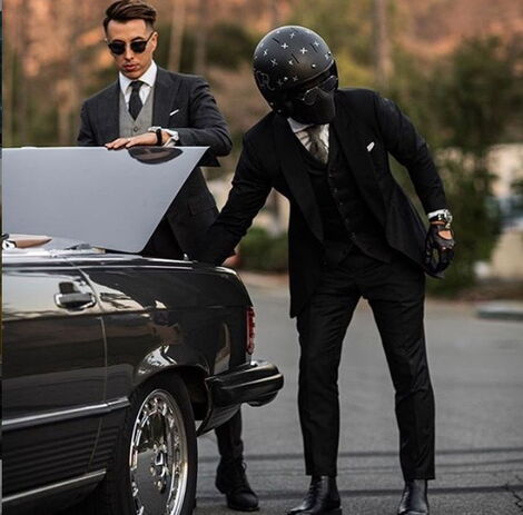 The suited rider (right) series courtesy of Narok NYC on March 5,2020.
