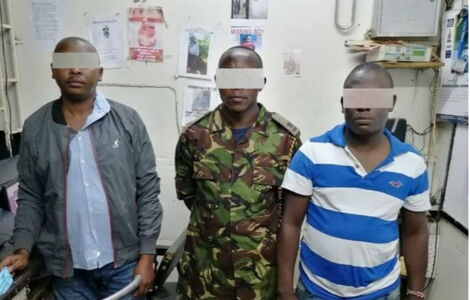 Three suspects arrested near Kahawa Barracks after conning a man Ksh350,000 on Monday, April 6, 2021