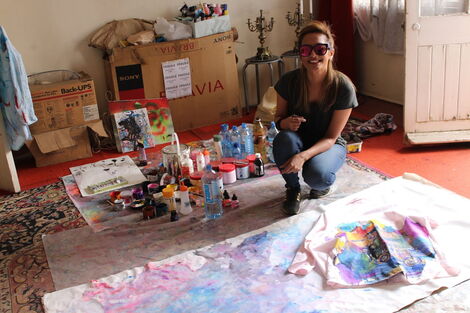 Tina Benarwa at her studio in Ngara, Nairobi.