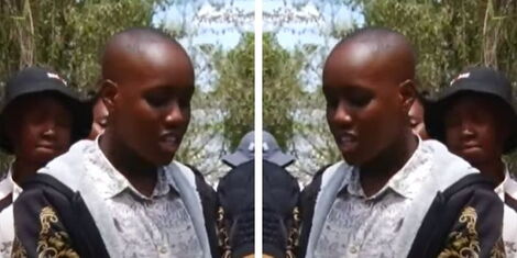 Top KCPE Student Evans Maina addresses the media in Nturukuma village in Laikipia County on April 13, 2022..jpg (