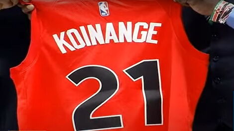 Toronto Raptors T-Shirt with Jeff Koinange's sir name.