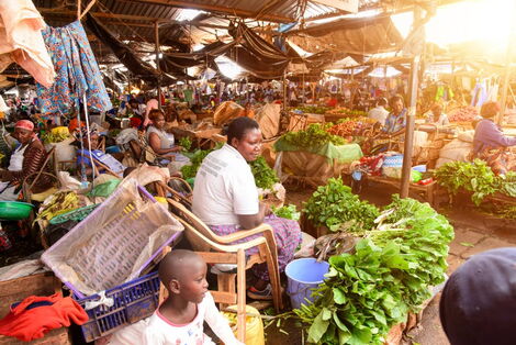 Traders at a market in Kenya.