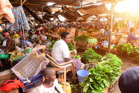 Traders at a market in Kenya.